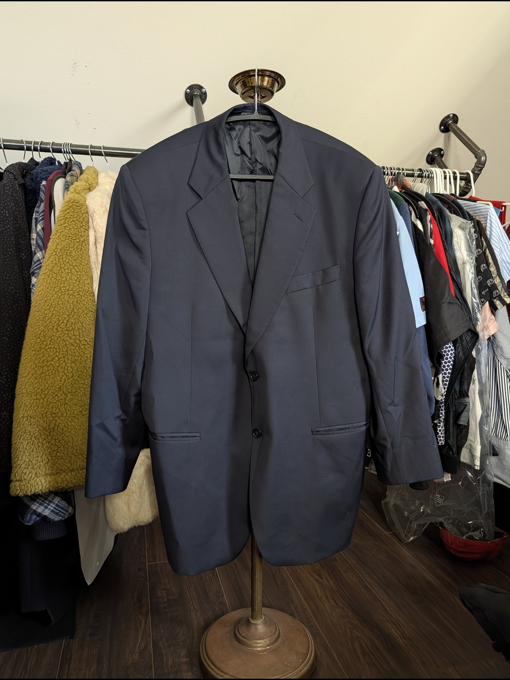 Gianfranco Ferre Navy Two-Button Wool Italian Sport Coat IT56R